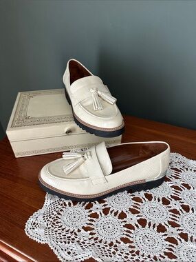 Franco Sarto Cream Tassel Loafers - Slip-On Flats